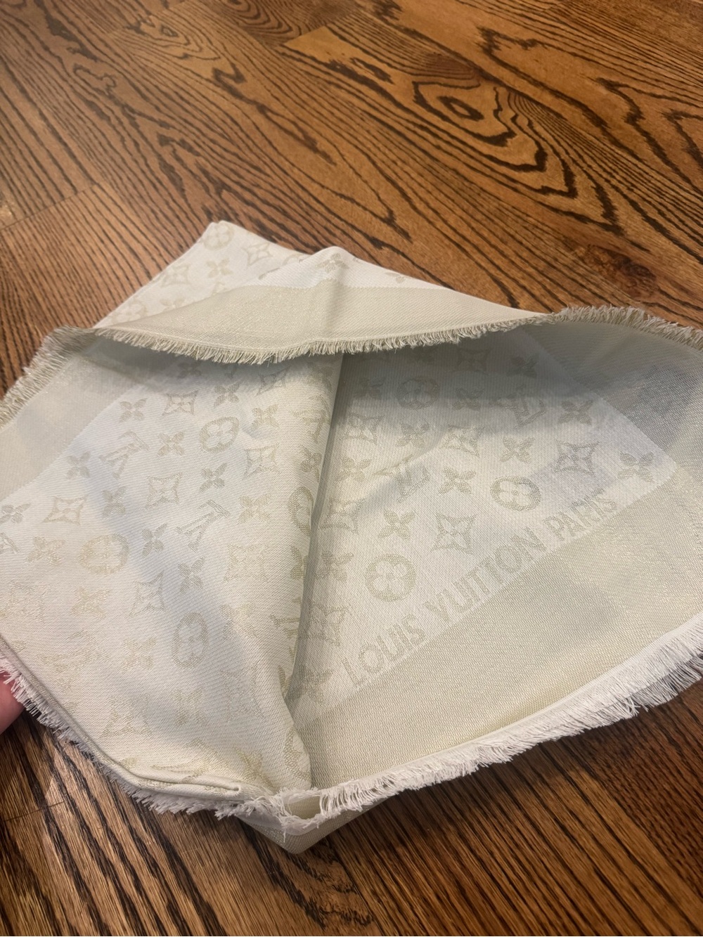 Cream Monogram Scarf